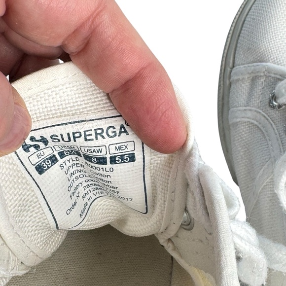 Superga 2790 Platform Sneakers white canvas Traditional Classic Lace Up Womens 8 - Picture 12 of 12